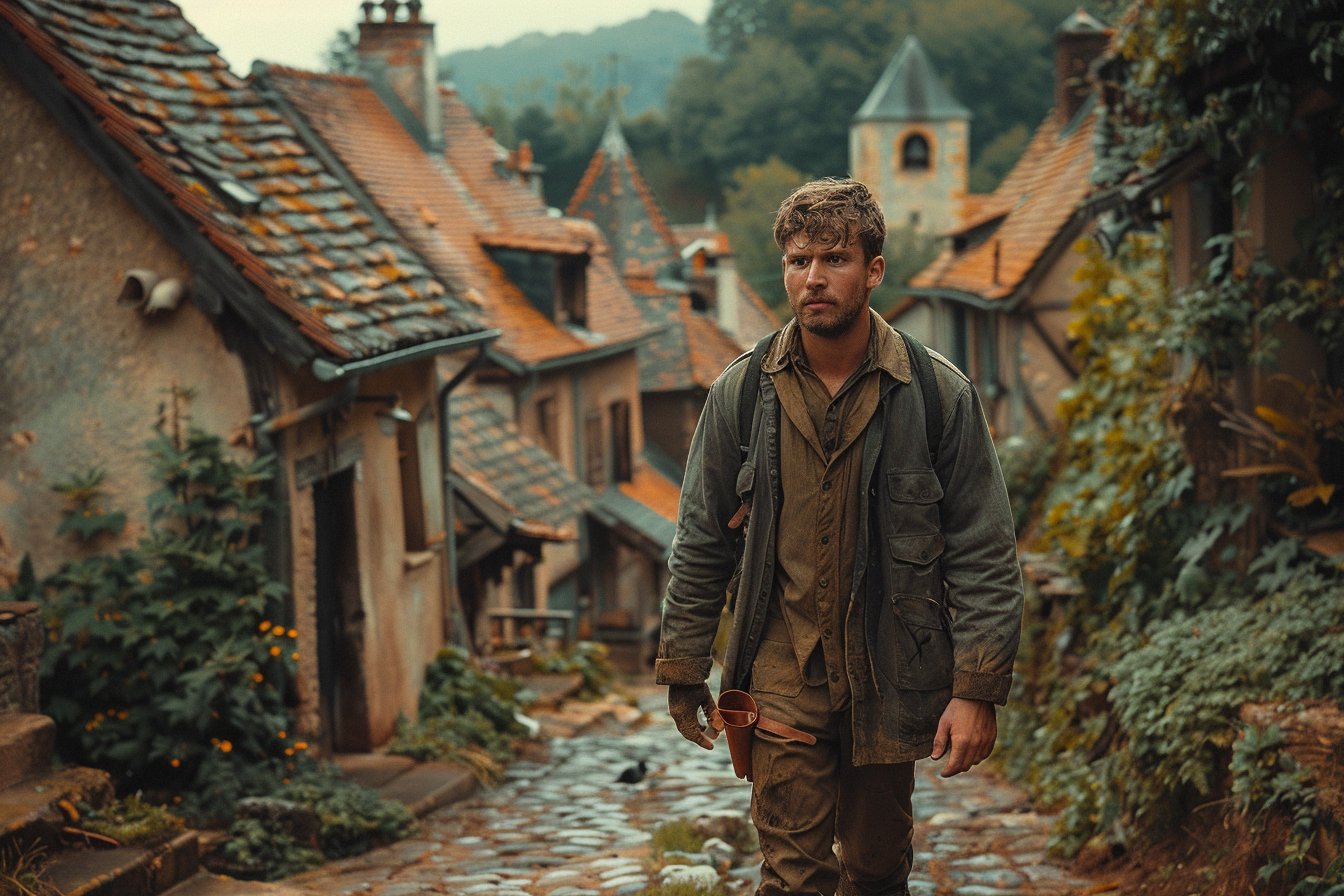 Dimitri travaille sur un chantier de réparation de toiture situé dans le village de Cocumont.